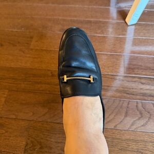 Sam Edelman Black Loafers with Gold Accent